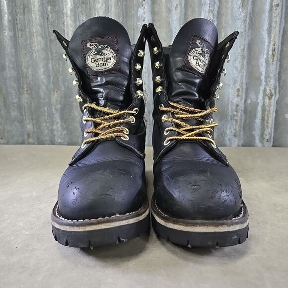 Georgia Boot Steel Toe Logger Work Boots Mens Size 8.5M Black Leather G8320 main image 9